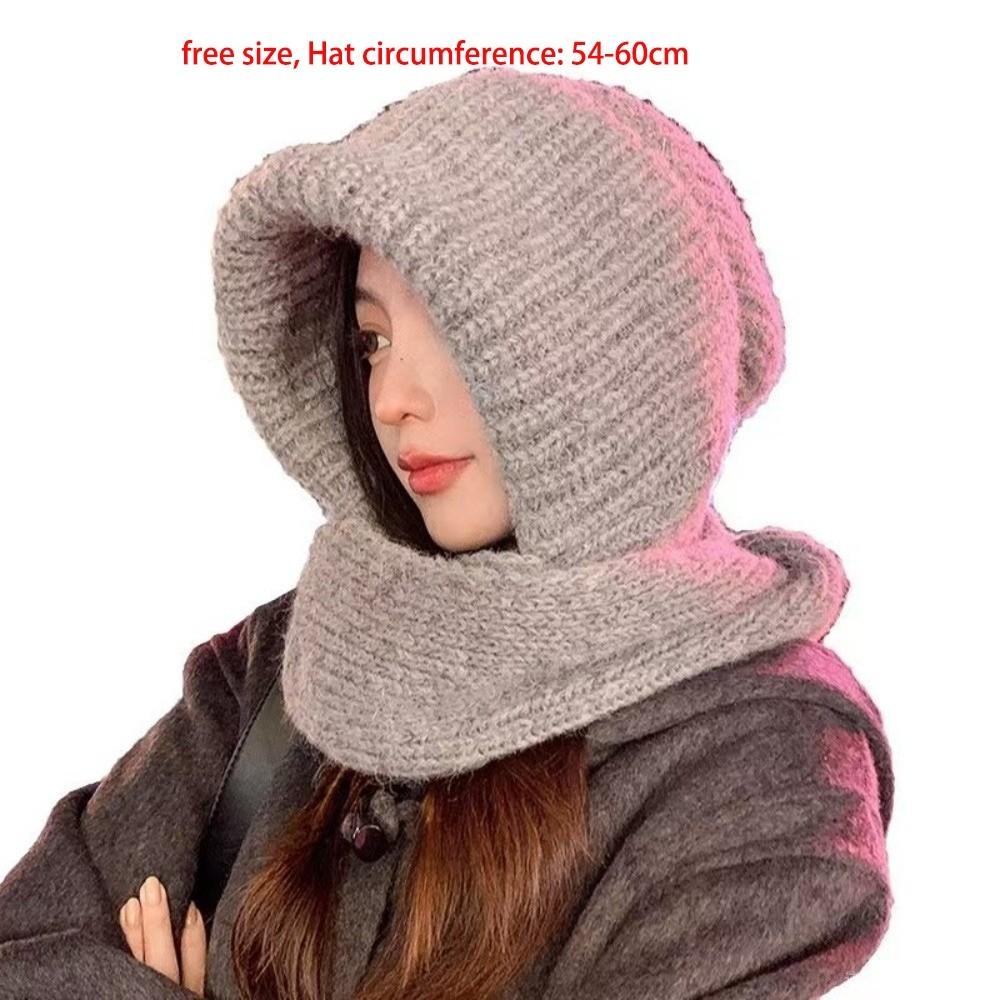 Warm Scarf Mask Integrated Hat Windproof Ear Protection Hat New Neck Warmer  Autumn and Winter