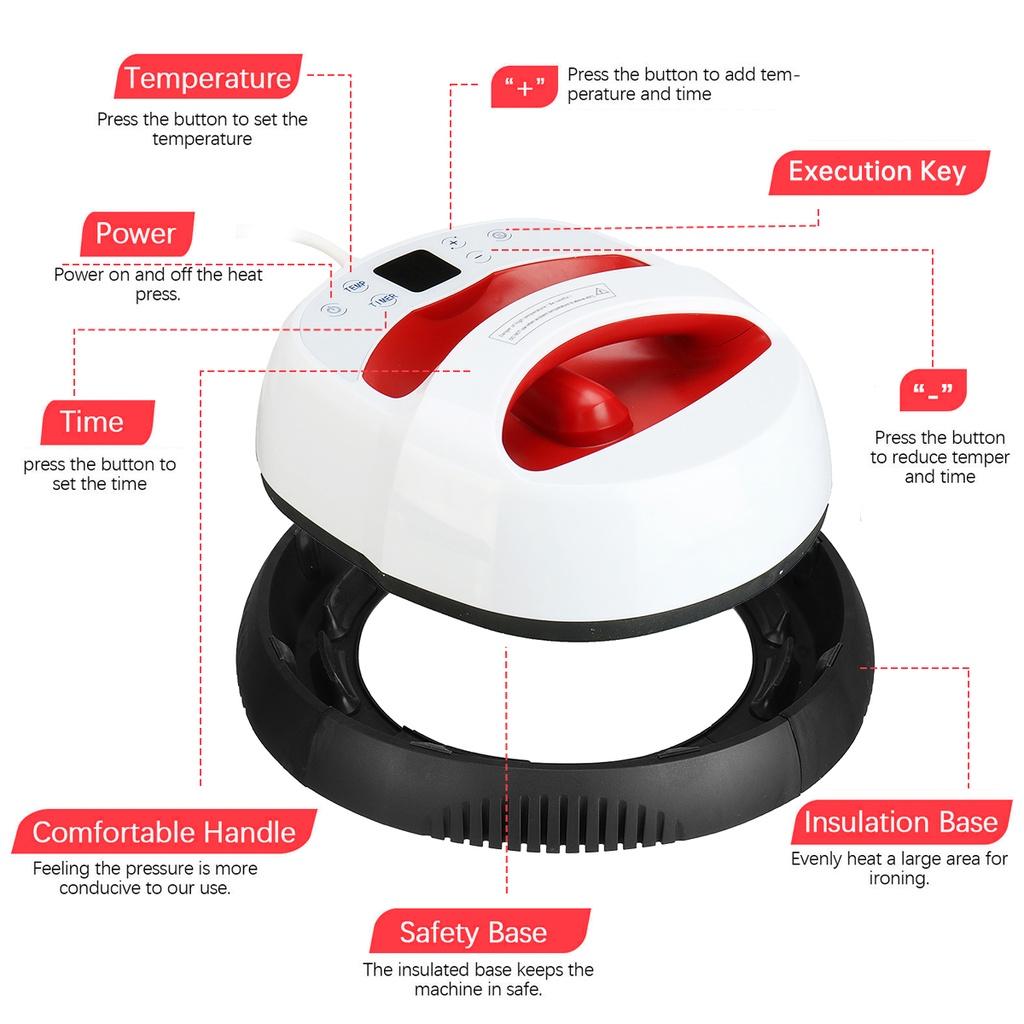 12"×10" Mini Digital Heat Press Machine Portable Heat Press Thermal Transfer For Clothes Bags Hats Pads Leather DIY Home