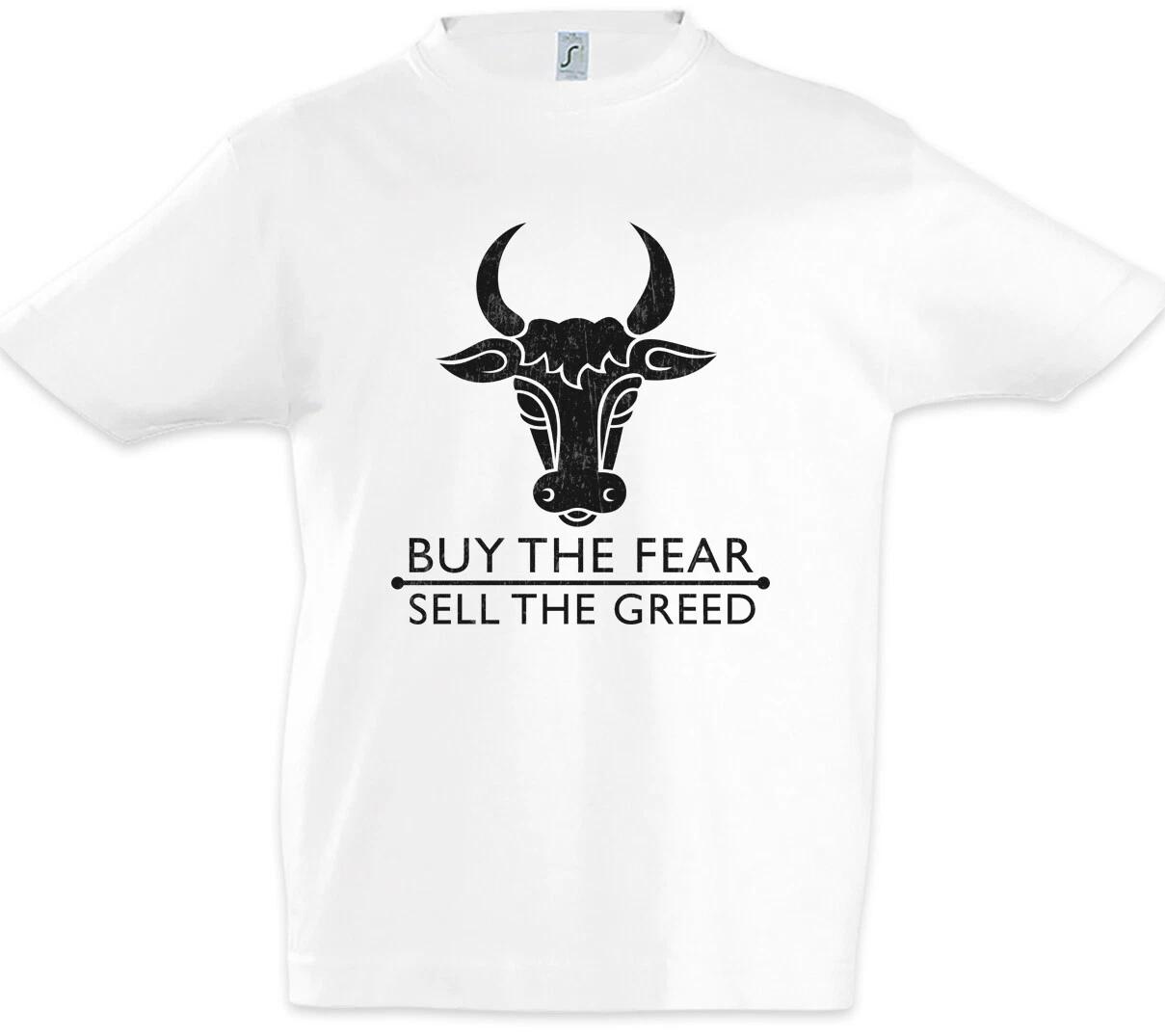 Buy The Fear Sell The Greed Kids Boys kids boys T-Shirt Bearish Trader Fun Banker Bear 100