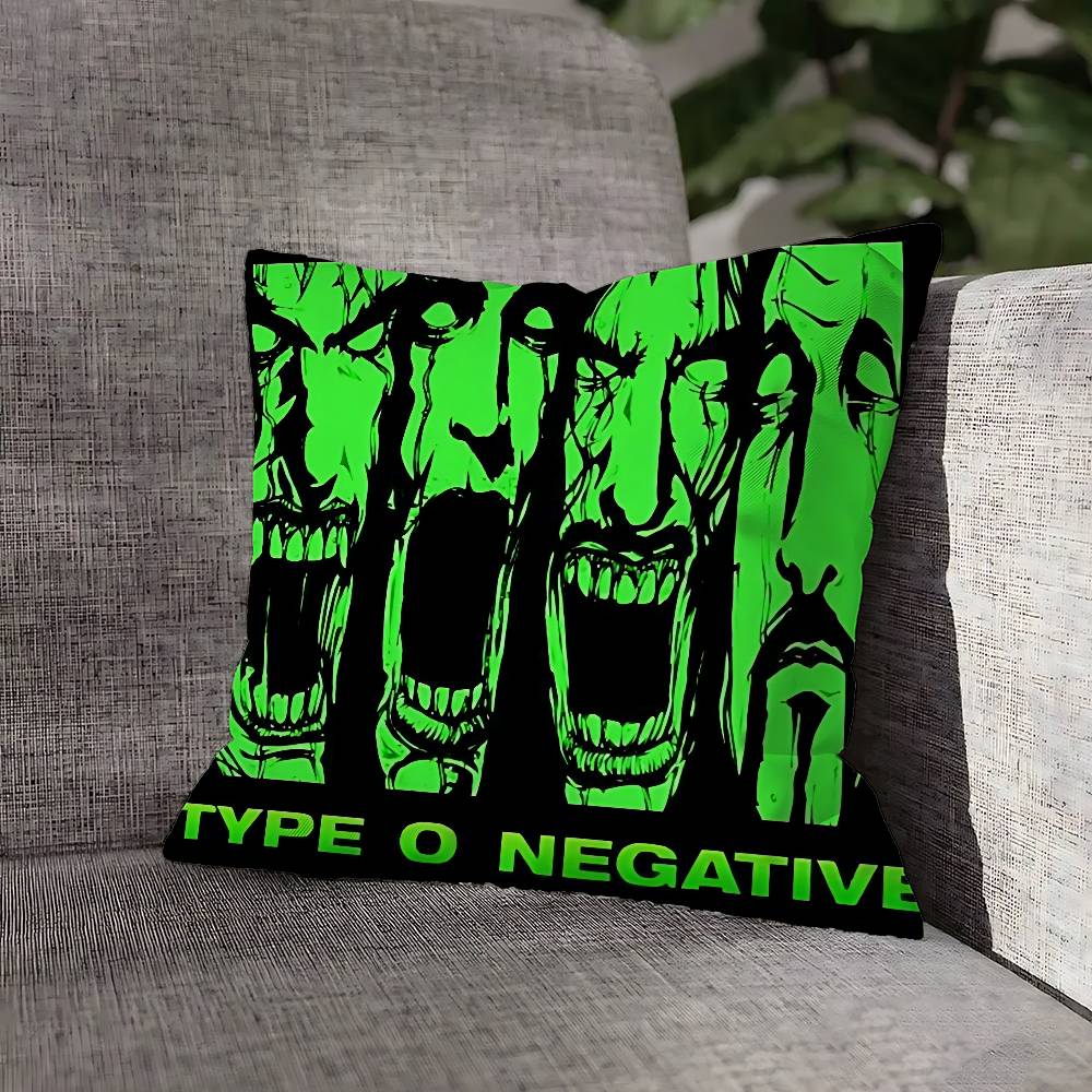Green T-Type O N-Negative Pillow Case For Sofa Decor Car Office Room Printing Cushion Cover Decorations and Protector