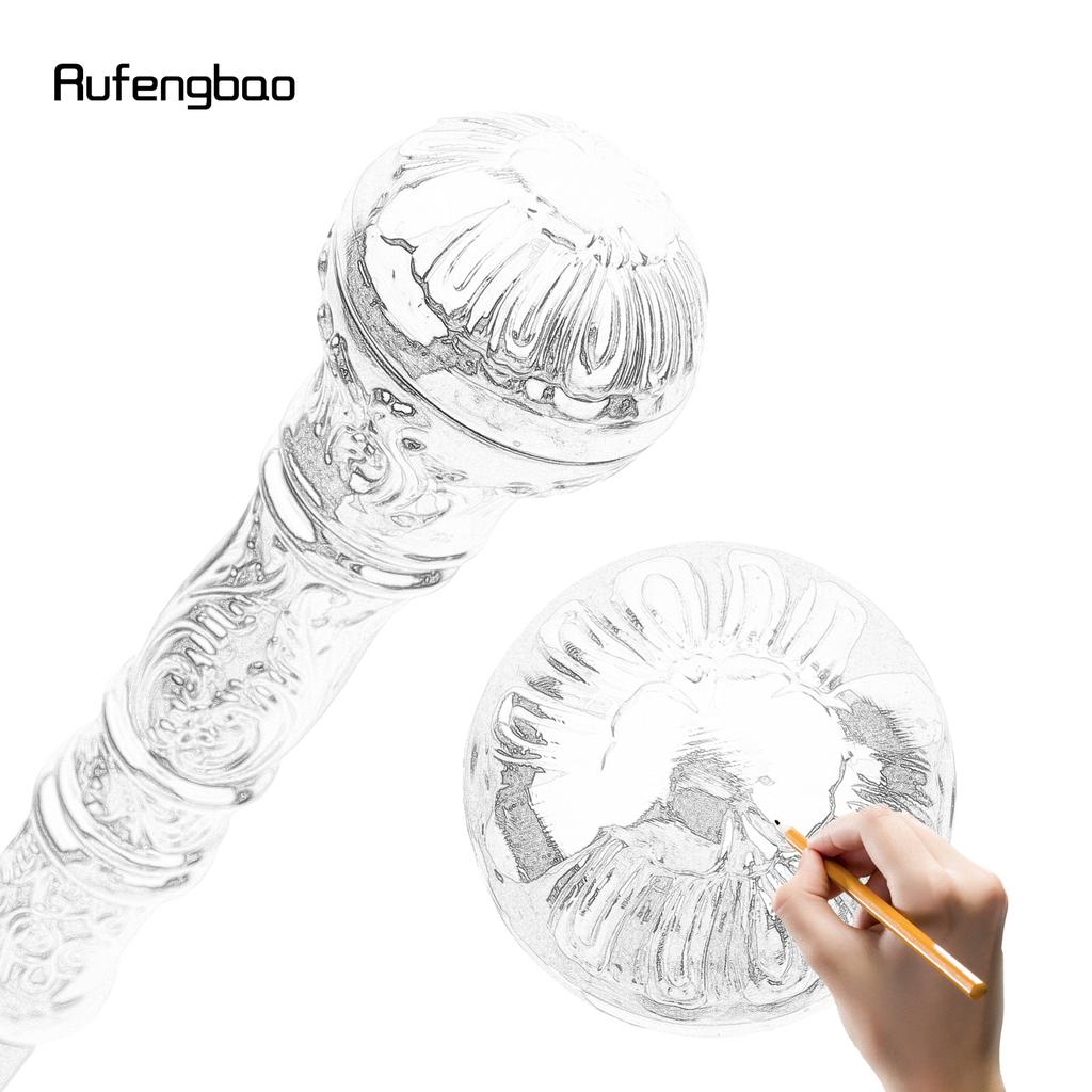 Goldener Weißer Luxus Runder Griff Mode Stock für Party Dekorative Gehhilfe Eleganter Krummstab Knauf Gehstock 93cm