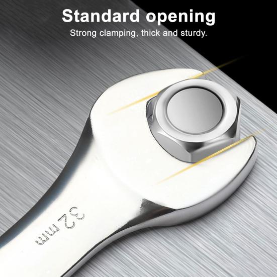 Ratcheting Combination Wrench Spanner 180-Degree Variable Angle Design Rust-resistant Quick Manual Ratchet Wrench