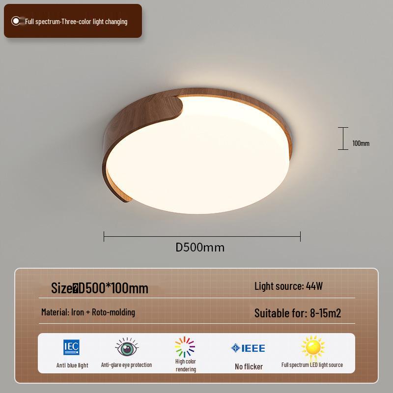 Mid-Century Style Walnut Cloud Ceiling Light - Full Spectrum, Eye Protection, Warm & Romantic Lighting for Living Room or Master Bedroom