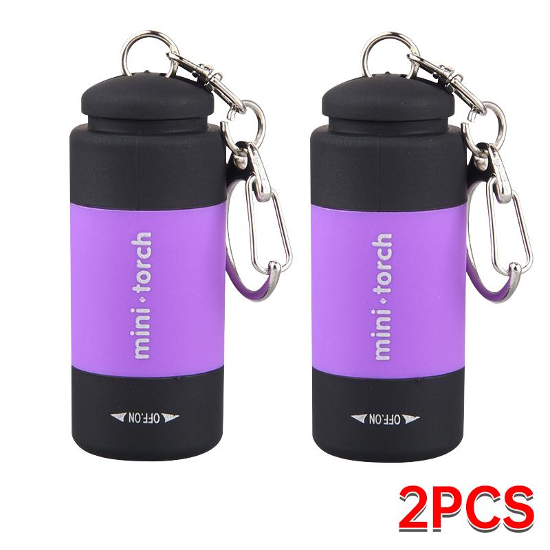 Outdoor Keychain Flashlight Rechargeable LED Mini Pocket Flashlight For Camping Hiking Emergencies