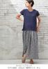 Maternity Nursing Clothes One Piece Coordination Easy Ribbed Floral Skirt Docking Long Short Sleeve One Piece Navy x Black 29992601 [ANGELIEBE]