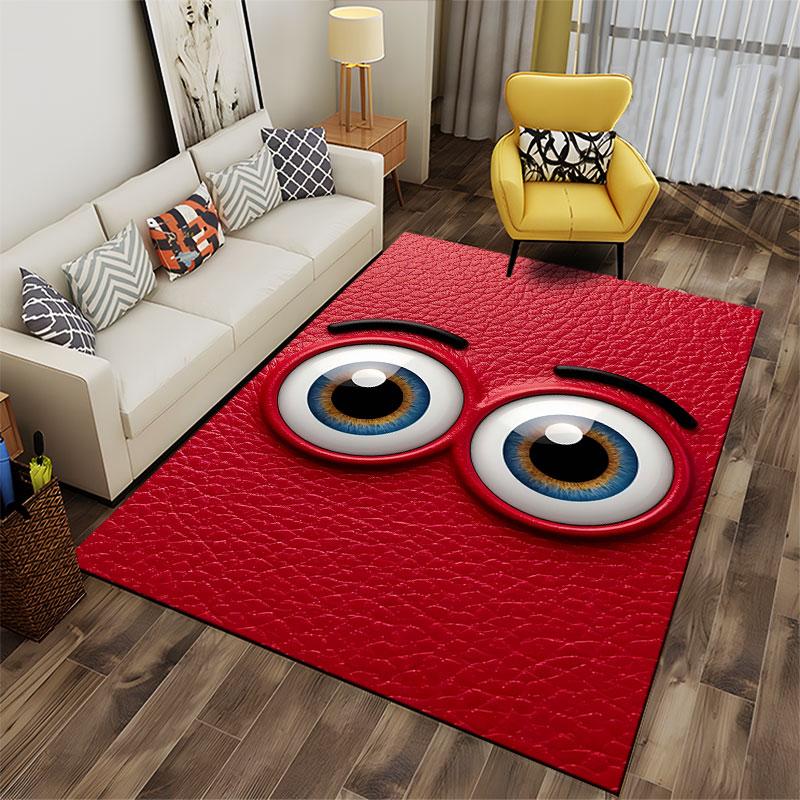 Funny Big Eyes Red Texture suitable as a non-slip mat for the living room or bedroom sofa