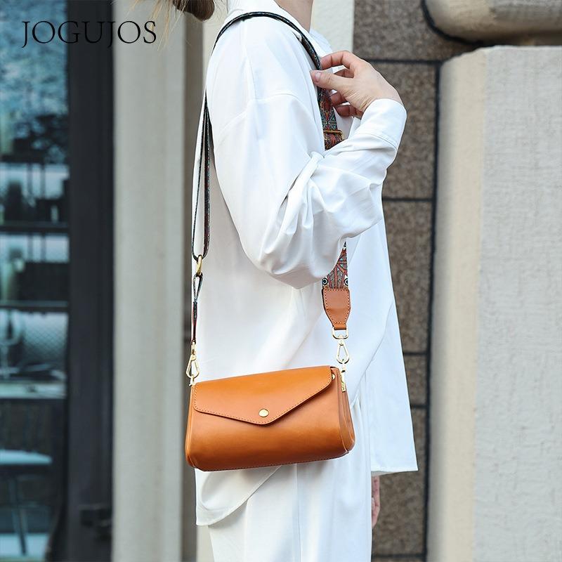 Leather fashion shoulder bag small bag women's niche pillow bag vegetable tanned leather women's messenger bag