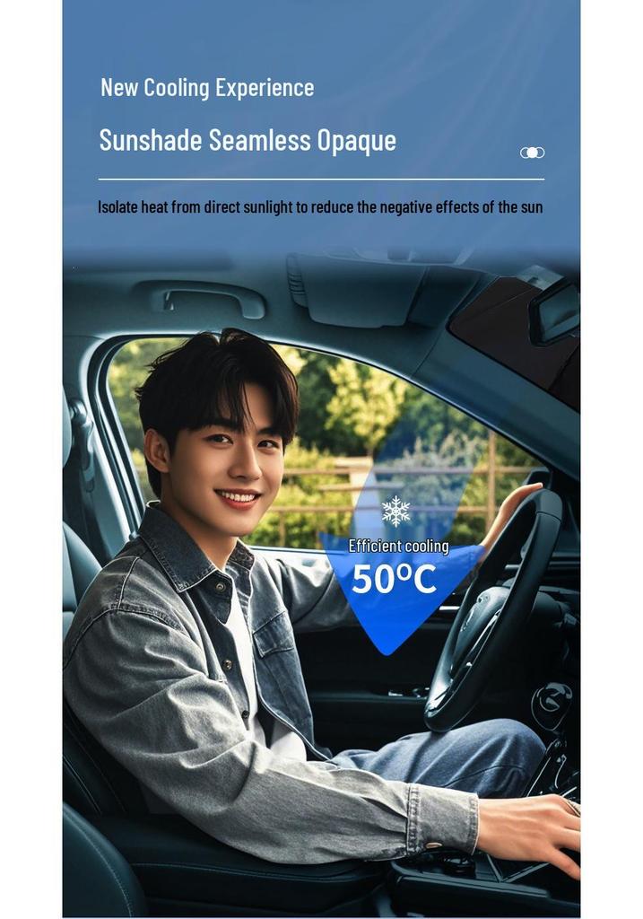 Car Front Windshield Pull-Out Sunshade Umbrella – Heat Insulation & Sun Protection