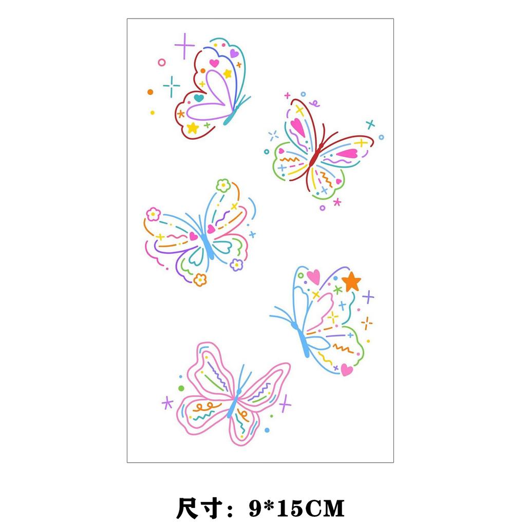 Dopamine Color Butterfly Animal Love Star Fireworks Small Picture Finger Tattoo Sticker