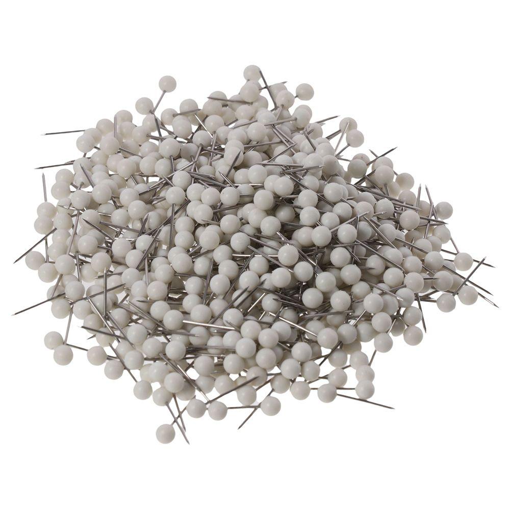 500PCS White Push Pins Plastic Round Head Push Pin Map Tacks 1/8 Inch Decorative Thumb Tacks for Bulletin Board Office Supplies