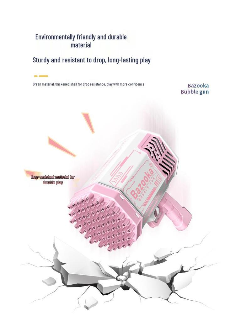 Rechargeable Gatling Bubble Gun for Kids - 69-Hole Bubble Bazooka Toy