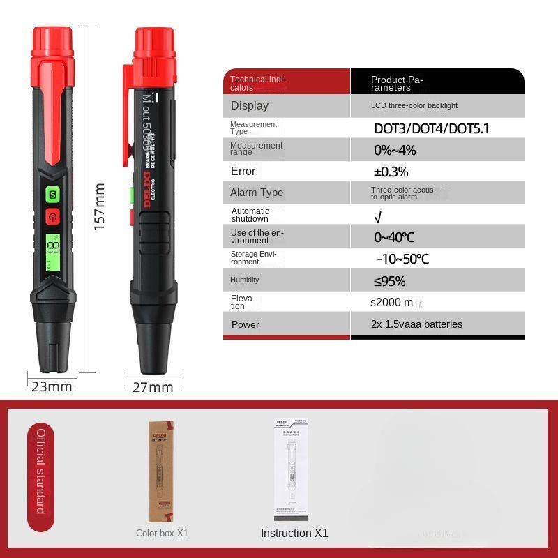 Car Brake Oil Test Pen Brake Fluid Moisture Content Rate Detector Inspection Auto Repair Tool ONE