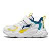 Li Ning Kids Sports Trend Low Top Casual Shoes Kids Casual Shoes White Blue Yellow YKNU038-1