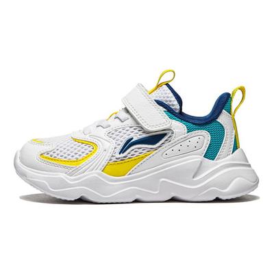 Li Ning Detské Športové Trendové Nízke Ležérne Topánky Detské Ležérne Topánky Biela Modrá Žltá YKNU038-1