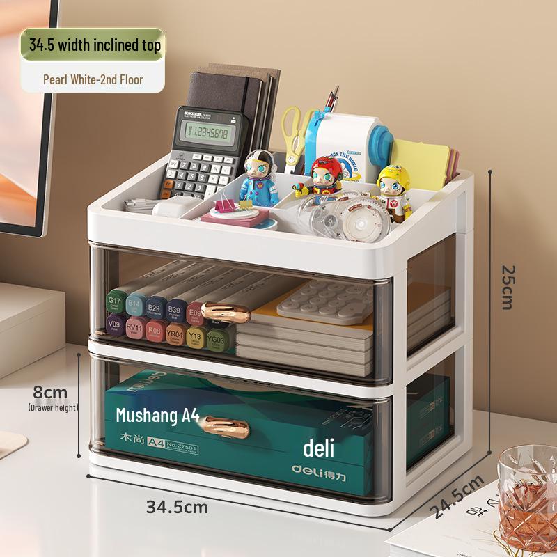 Transparent Multi-Layer Drawer Organizer for Office Desk Supplies