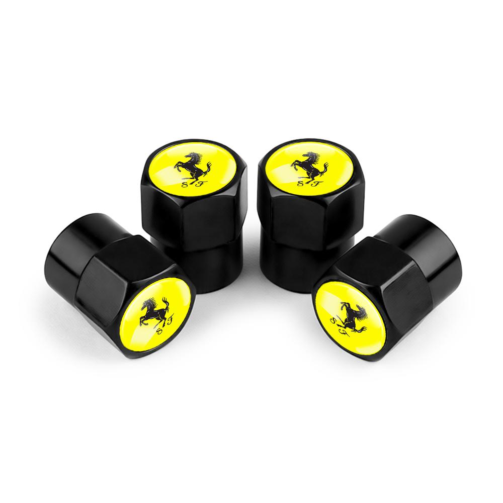 4pcs Car Aluminum Styling Emblem Wheel Tire Valve Stem Air Caps For Ferrari Roma 488 296 SF90 F8 F80 849 KC23 SP8 F40 599 575M JG4