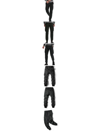 2024 Spring/Summer Men's Fashion Casual Solid Color Cargo Pants 8017 Plus Size