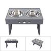 Elevated Dog Bowls Prevent Slip 3 Heights Adjustable Raised Dog Bowl with 2 Stainless Steel Dog