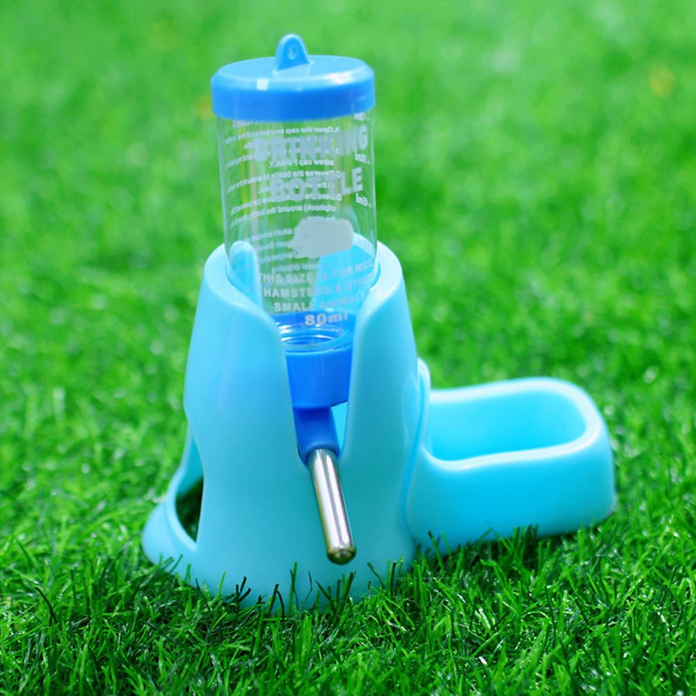 Hamster Wasserspender Kleintier Automatischer Spender Trinkwasserflasche Schalen Napf mit Futterbehälter für Meerschweinchen Ratte