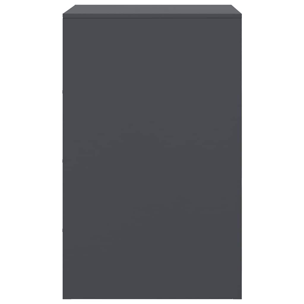 Vidaxl Szafka Nocna, Antracytowa, 34,5X39X62 Cm, Stal
