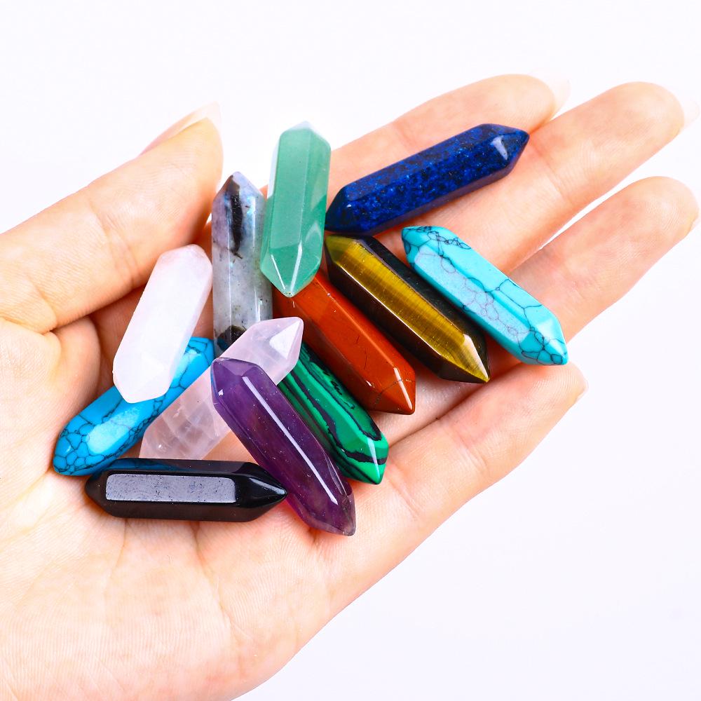 Amazonita Ponta Dupla Coluna Hexagonal Gema Semipreciosa Polida