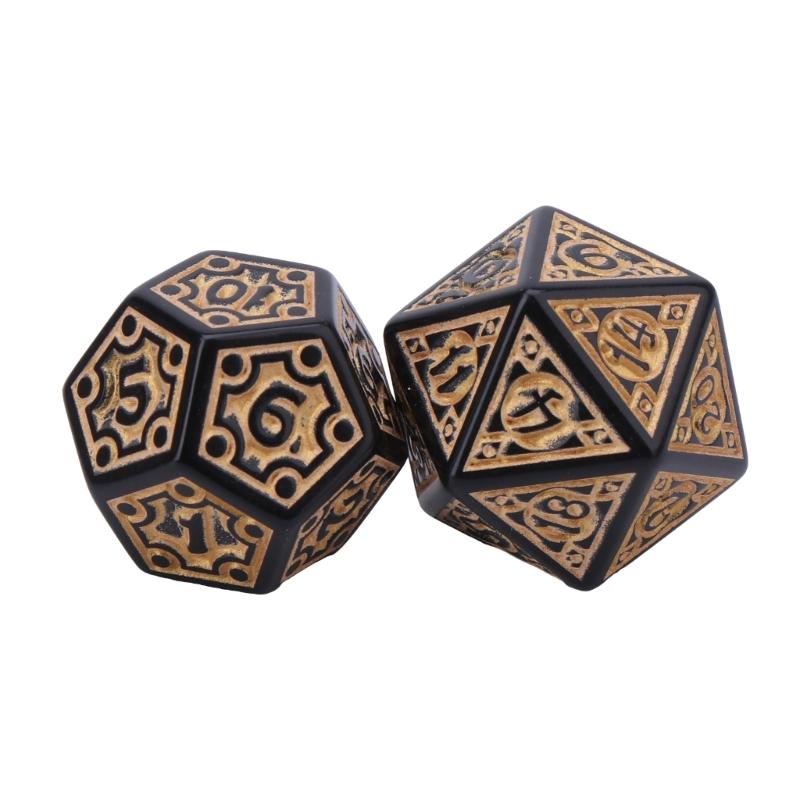 7Pcs/set Polyhedral Acrylic Dices Multiple Face Various Shape Digital Game Dices for Club Party Family Board Game Props