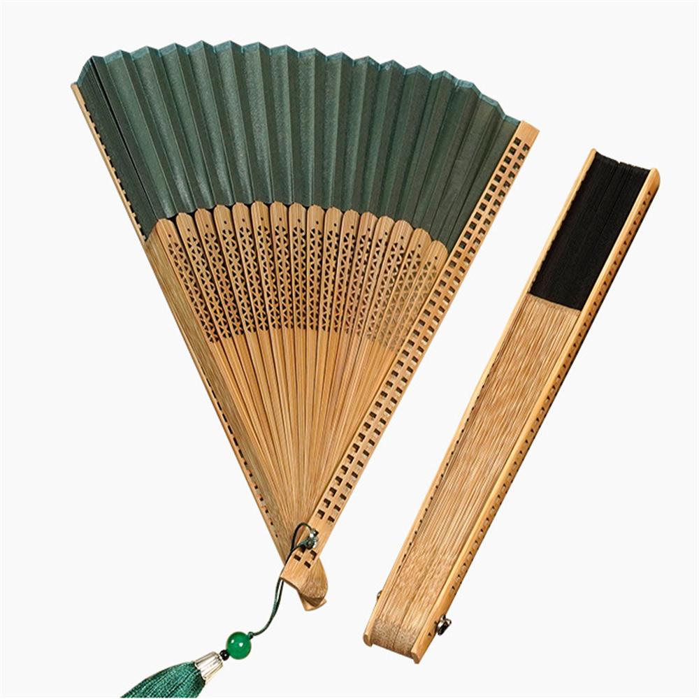 Carved Bamboo Folding Fan Wedding Party Dance Hand Fan Prop Home Decor Chinese Art Craft Wooden Vintage Hollow Antiquity Fan NEW