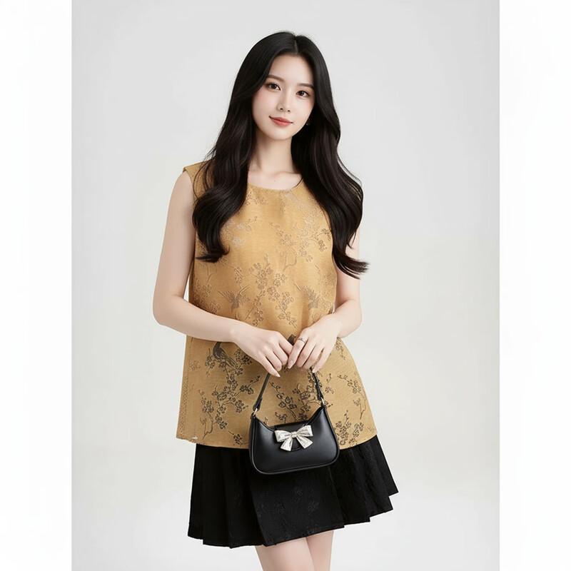Ailian Women's Retro Hollow Jacquard Vest