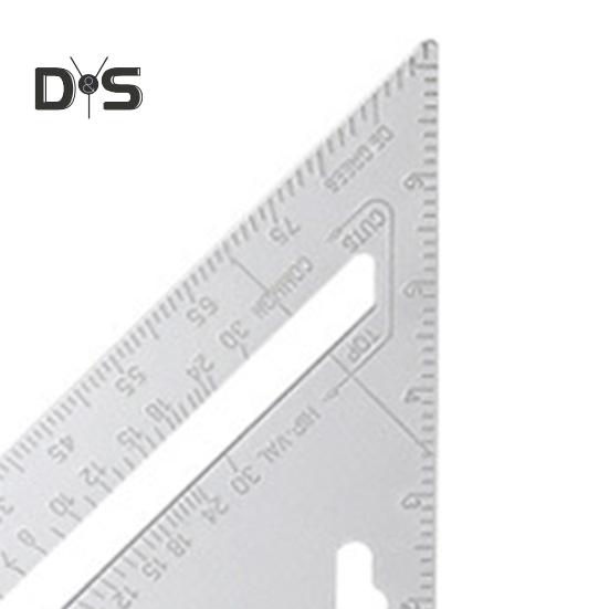 Riglă triunghiulară de înaltă precizie compactă portabilă multifuncțională dublă gravată cu laser, riglă de tâmplar, instrument de măsurare a aspectului