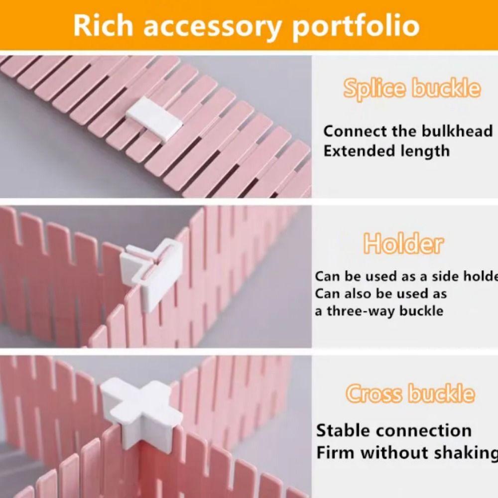 10PCS T/Cross/Three-way Type Cross Buckle Fixing Clip White Drawer Partition Accessories  Organizer