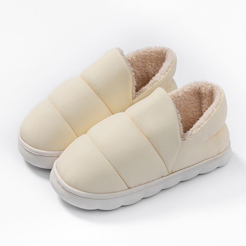 Women's & Men's Non-Slip Indoor Cotton Slippers - Closed Heel, Thickened, Warm for Autumn & Winter