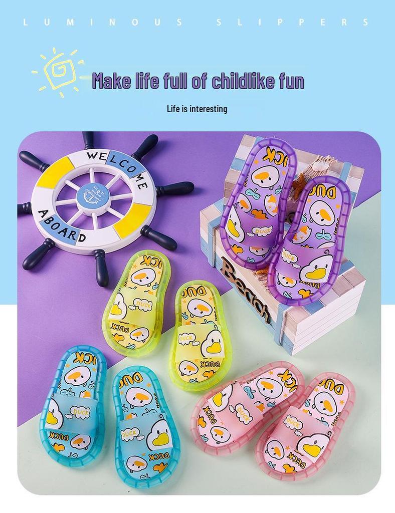 Pangpanglong Kids' Luminous Slippers - Cute, Anti-Slip for Indoor/Outdoor Use