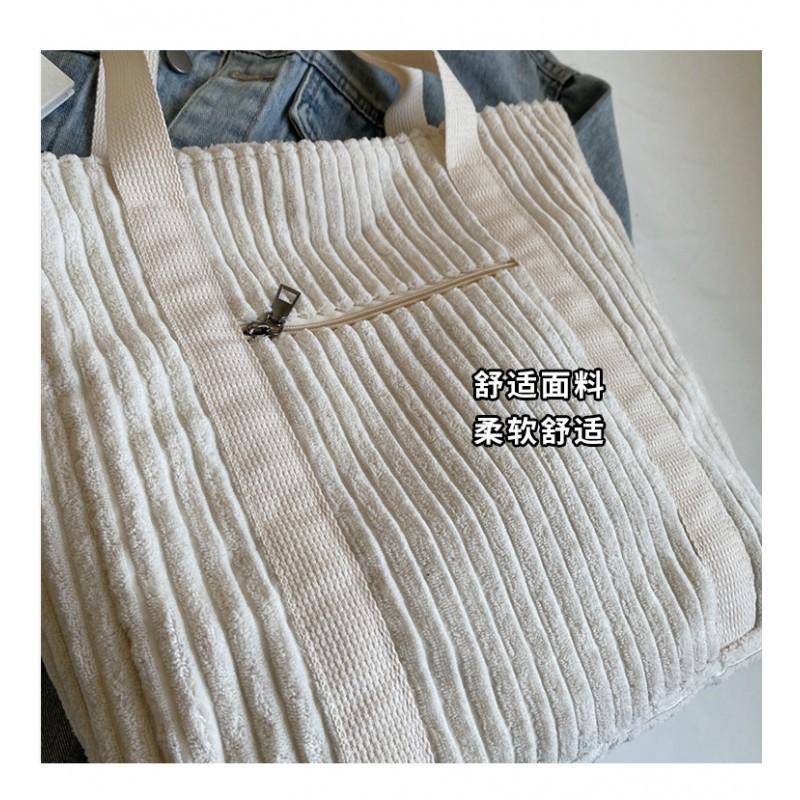 All-matching Women's Large-capacity Tote Bag Simple Artistic Corduroy Shoulder College Students 'commuting Handbag