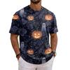 Men's Short Sleeve Halloween Printed T-Shirt for Festive Party