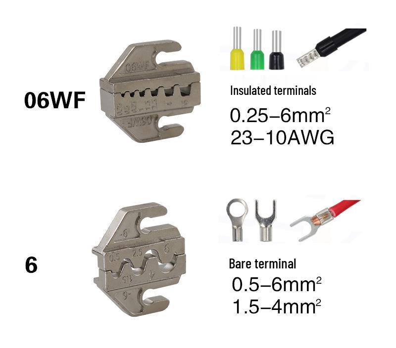 SN Series Crimping Pliers Jaws: Spring & Terminal Fittings (02C, 06WF, 2546B, 58B, 06)