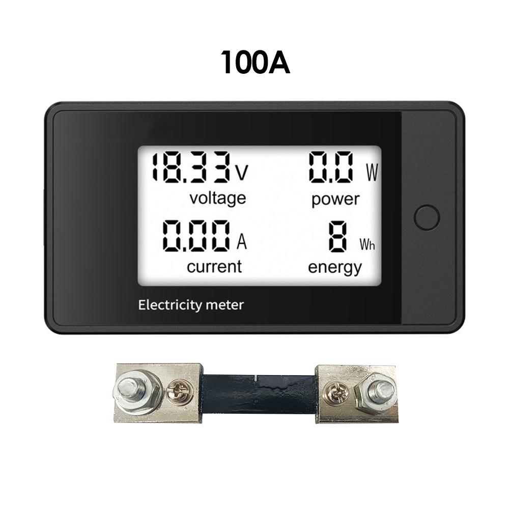 9050-4D, DC8-100V 20A 50A 100A 200A 4 in 1 LCD DC Digital Display Power Meter Voltage Ammeter Power Tester Digital Meter Module