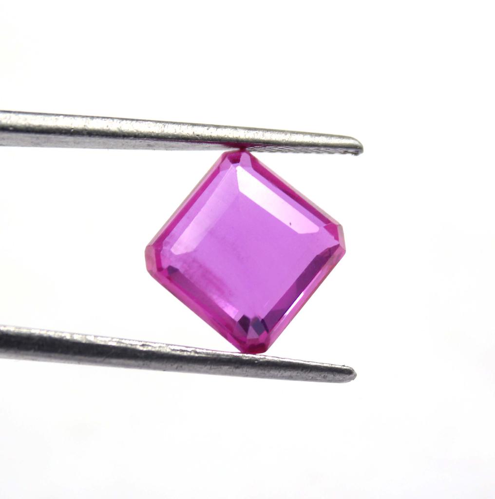 7.45 Carat Finest Quality Emerald Shape Pink Ruby Burma Certified Transparent Gemstone SN410