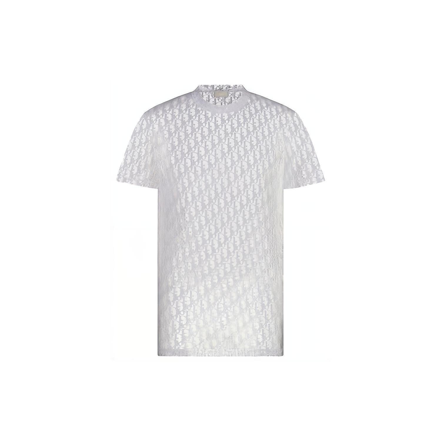 DIOR Sheer Oblique T Shirt 183J652A0537-C080