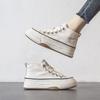 First-layer Cowhide Little White Shoes Women's Board Shoes New White Muffin Thick-soled High-top Casual Women's Shoes