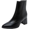 Fashion Aphixta 6.5cm High Heel Ankle Boots Patent Leather Women Winter Boots Pointed Toe Elegant Zip Concise Black Footwear Women Shoes