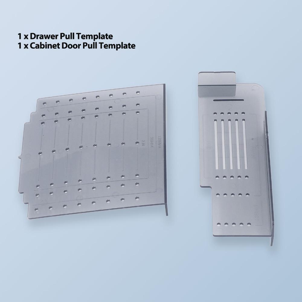 2pcs Plastic Material Cabinet Pull Drill Template Silver Drill Guide Door Drawer Pull Template Drill Mounting Template