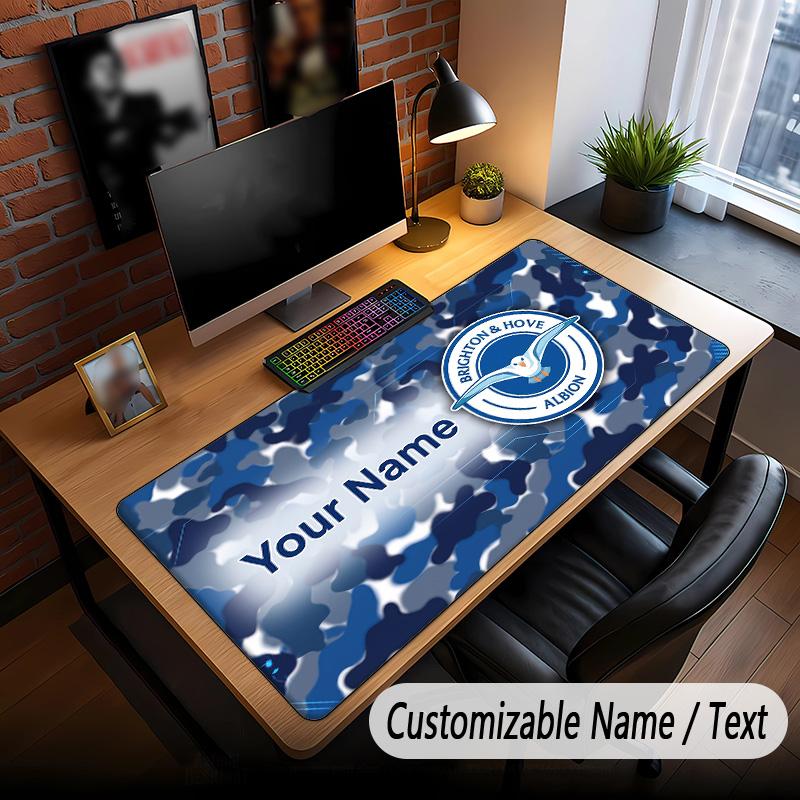Large Mouse Pad Brighton & Hove Albion Football Print Custom Name Text Desk Mat for Office Gaming