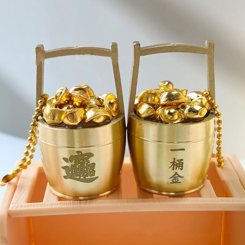 Prosperous Charm Pendant Keychain 2026 Golden Rubber Charm Keyring For Good Fortune Decoration And Daily Wear Use