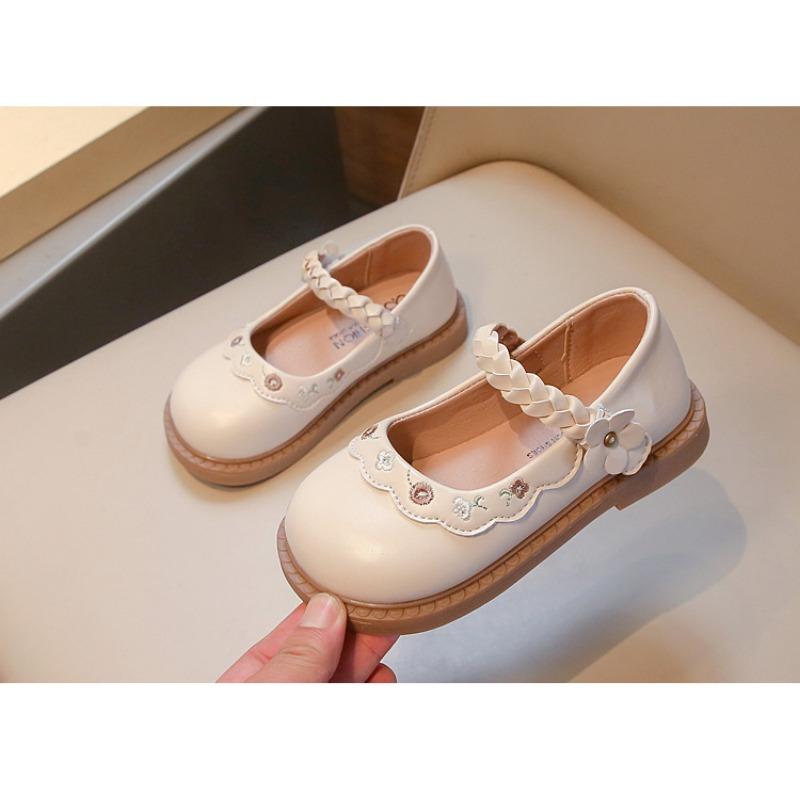 Princess Style Kids Girls Casual Leather Single Shoes For Spring Autumn