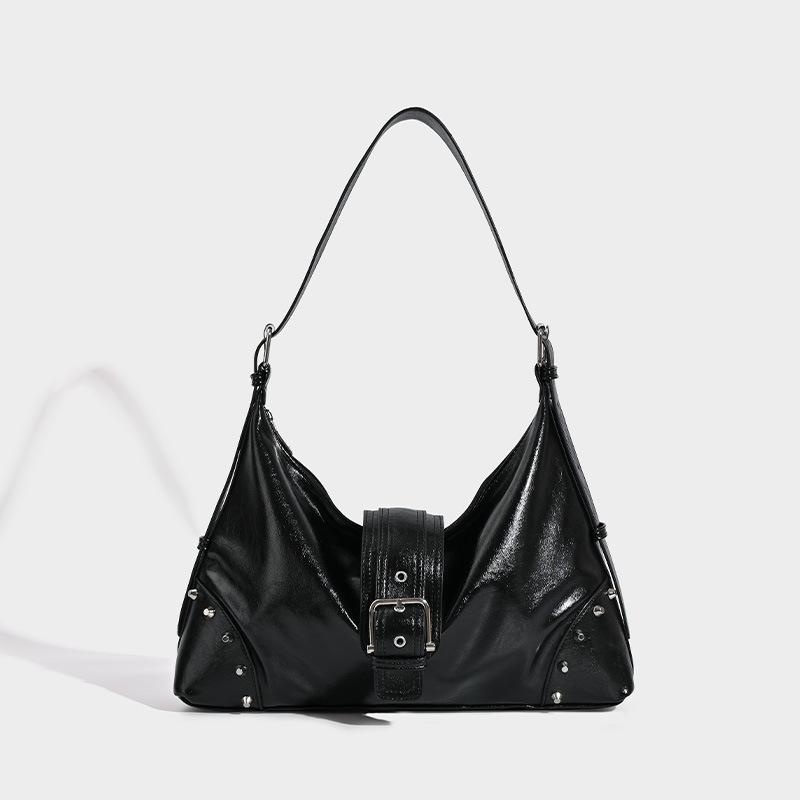 

Spring and Summer New Sweet and Cool Spicy Girl Rivet Armpit Bag, Large Capacity Commuting Shoulder Bag, Fashionable and Niche Design чорний