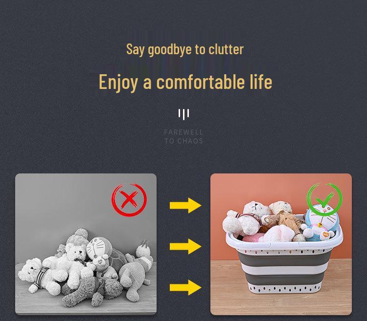 Portable Folding Laundry Basket - Large Capacity and Durable Design for Versatile Storage