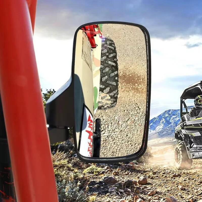 Mirror Rearview 1.75" Shockproof UTV ATV W/ Side Mirror 2" Roll Cages For Can Am For Polaris RZR 800 900 1000 For Yamaha W