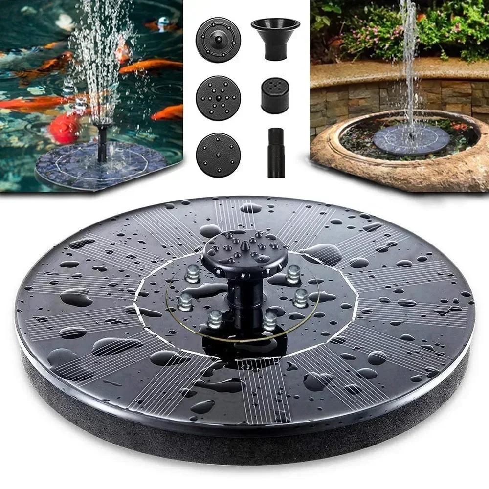 

2.5W Solar Bird Bath Fountain, Solar Fountain Pump for Bird Bath with 6 Nozzles, Solar Powered Water Fountain for Garde Decor