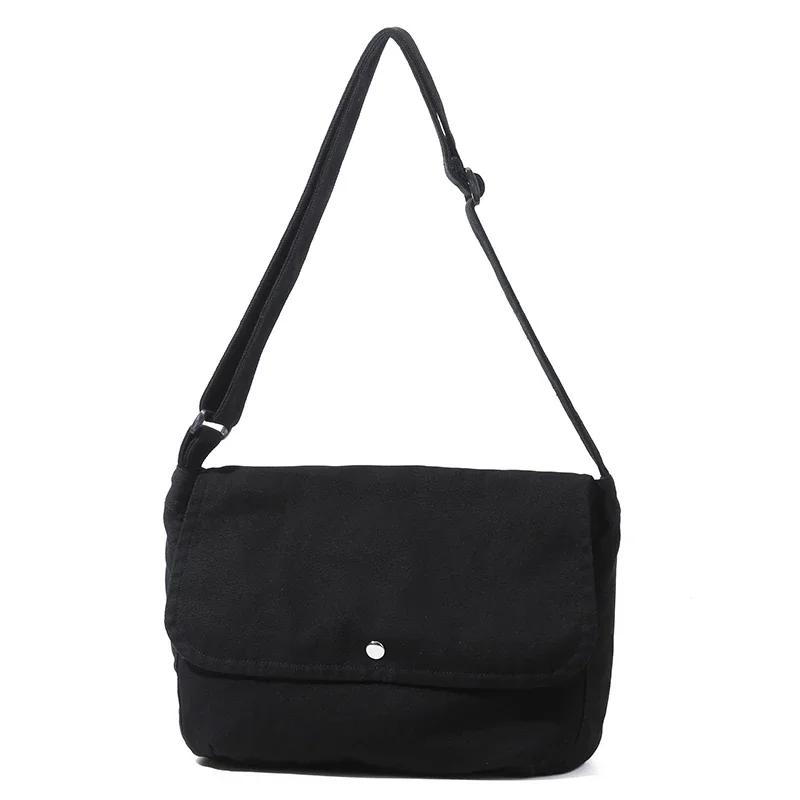 

Повседневная женская сумка-мессенджер через плечо, винтажная холщовая подростковая сумка-тоут, большая вместимость, молодежная сумка на плечо