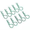 10Pcs RC Car Shell Clip RShape Metal Body Clips Pins Green for 15 16 18 110 RC Car(Green )